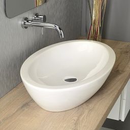 Isvea Sistema umywalka 75x42 cm nablatowa owalna biała 10AR65075