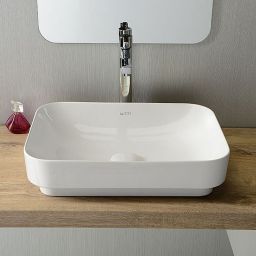 Isvea Sott Aqua umywalka 50x38 cm nablatowa prostokątna biała 10SQ51050