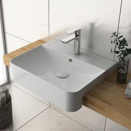 Isvea Sott Aqua umywalka 59x49 cm ścienna prostokątna biała 10SQ51058