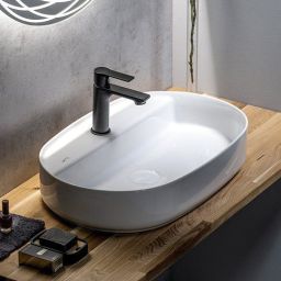 Isvea Infinity umywalka 60x40 cm owalna nablatowa biała 10NF65060