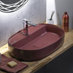 Isvea Infinity umywalka 60x40 cm owalna nablatowa 10NF65060-2R