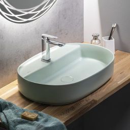 Isvea Infinity umywalka 60x40 cm owalna nablatowa 10NF65060-2T