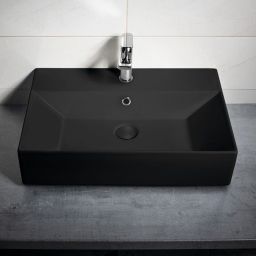 Isvea Sistema umywalka 60x42 cm prostokątna ścienna-nablatowa czarna 10SF50060-2N