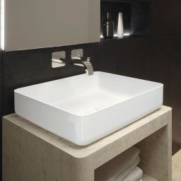 Kaldewei Miena umywalka nablatowa 58x38 cm prostokątna model 3185 stalowa biała 909606003001