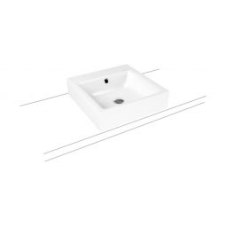 Kaldewei Puro umywalka 46 cm nablatowa kwadratowa model 3156 biała 900606013001