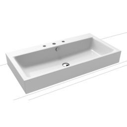 Kaldewei Puro umywalka 90x46 cm nablatowa prostokątna model 3158 biała 900806033001