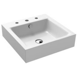 Kaldewei Puro umywalka 46 cm ścienna kwadratowa model 3163 biała 901306033001