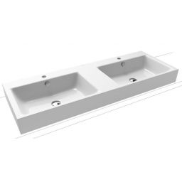 Kaldewei Puro umywalka 130x46 cm nablatowa prostokątna model 3171 biała 907206043001