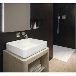 Kaldewei Miena umywalka nablatowa 58x38 cm prostokątna model 3185 stalowa biała 909606003001