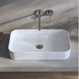 Kronenbach Cube umywalka 60,5x35 cm prostokątna nablatowa biała KB144630CU