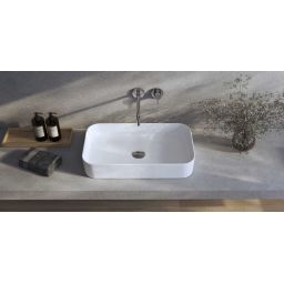 Kronenbach Cube umywalka 60,5x35 cm prostokątna nablatowa biała KB144630CU