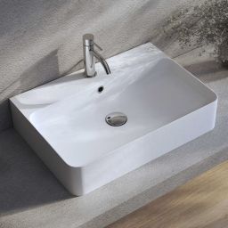 Kronenbach Cube umywalka 60x42 cm prostokątna nablatowa biała KB733400CU