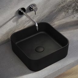 Kronenbach Cube Black Edition umywalka 38,5x38,5 cm kwadratowa nablatowa czarny mat KB144380BK