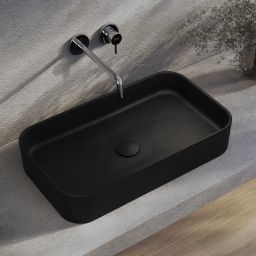 Kronenbach Cube Black Edition umywalka 60,5x35 cm prostokątna nablatowa czarny mat KB144630BK