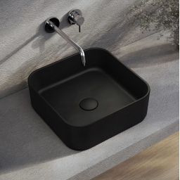 Kronenbach Cube Black Edition umywalka 38,5x38,5 cm kwadratowa nablatowa czarny mat KB144380BK