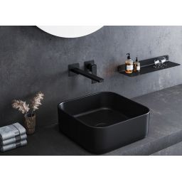 Kronenbach Cube Black Edition umywalka 38,5x38,5 cm kwadratowa nablatowa czarny mat KB144380BK