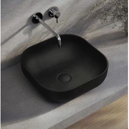 Kronenbach Cube Black Edition umywalka 42x42 cm kwadratowa nablatowa czarny mat KB144500BK