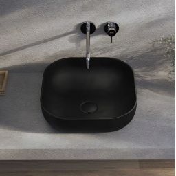 Kronenbach Cube Black Edition umywalka 42x42 cm kwadratowa nablatowa czarny mat KB144500BK