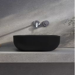 Kronenbach Cube Black Edition umywalka 42x42 cm kwadratowa nablatowa czarny mat KB144500BK