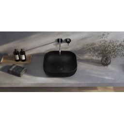 Kronenbach Cube Black Edition umywalka 42x42 cm kwadratowa nablatowa czarny mat KB144500BK