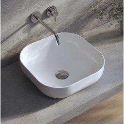 Kronenbach Cube umywalka 38,5x38,5 cm kwadratowa nablatowa biała KB144380CU