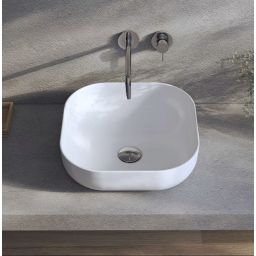 Kronenbach Cube umywalka 38,5x38,5 cm kwadratowa nablatowa biała KB144380CU