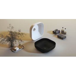 Kronenbach Cube umywalka 38,5x38,5 cm kwadratowa nablatowa biała KB144380CU