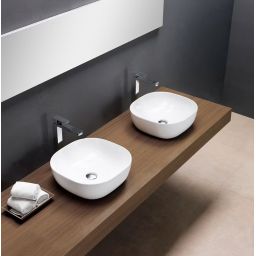 Kronenbach Cube umywalka 38,5x38,5 cm kwadratowa nablatowa biała KB144380CU