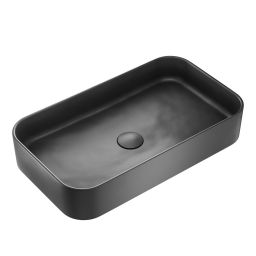 Kronenbach Cube Black Edition umywalka 60,5x35 cm prostokątna nablatowa czarny mat KB144630BK