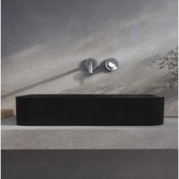 Kronenbach Cube Black Edition umywalka 60,5x35 cm prostokątna nablatowa czarny mat KB144630BK