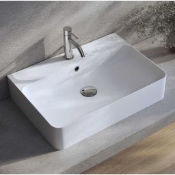 Kronenbach Cube umywalka 60x42 cm prostokątna nablatowa biała KB733400CU