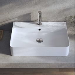 Kronenbach Cube umywalka 60x42 cm prostokątna nablatowa biała KB733400CU