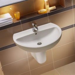 Koło Rekord umywalka 55x42 cm półokrągła biała K91155000