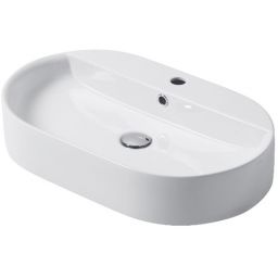 Kerasan umywalka 65x40 cm nablatowa owalna biały 028501