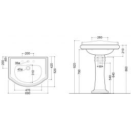 Kerasan Retro umywalka 69x52 cm ścienna-meblowa biała 104601