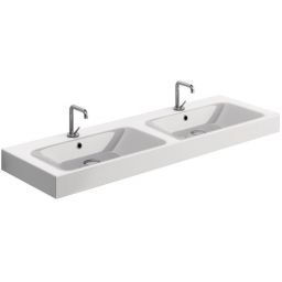 Kerasan Cento umywalka 140x45 cm prostokątna podwójna biała 353601
