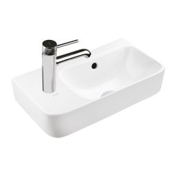 Ksuro 107 umywalka 45x26 cm nablatowa prostokątna lewa biała 21003000