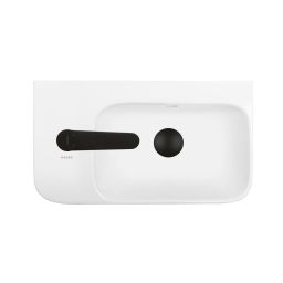 Ksuro 107 umywalka 45x26 cm nablatowa prostokątna lewa biała 21003000