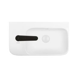 Ksuro 107 umywalka 45x26 cm nablatowa prostokątna lewa biała 21003000