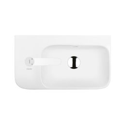 Ksuro 107 umywalka 45x26 cm nablatowa prostokątna lewa biała 21003000
