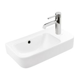 Ksuro 107 umywalka 45x26 cm nablatowa prostokątna prawa biała 21004000