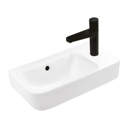 Ksuro 107 umywalka 45x26 cm nablatowa prostokątna prawa biała 21004000