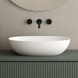 Ksuro 02 umywalka 60x36 cm nablatowa owalna biała 20003000