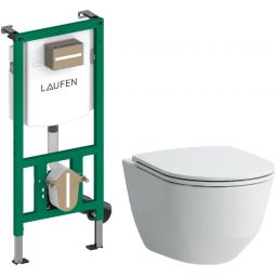 Laufen Pro A miska WC z deską wolnoopadającą i stelażem podtynkowym ( H8669560000001, H9201140000001)