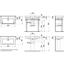 Laufen Pro S umywalka 85x46 cm ścienna biała H8139650001041