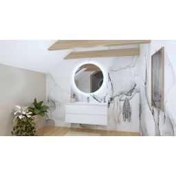 LaVita Minnesota umywalka 121x46,5 cm meblowa biały połysk