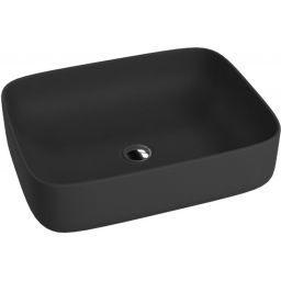 LaVita Galera Black Mat umywalka 50,5x40 cm nablatowa prostokątna czarny mat