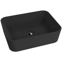LaVita Alegranza umywalka 49x38 cm nablatowa prostokątna czarny mat