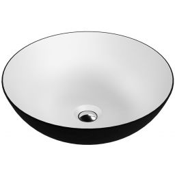 LaVita Rosa umywalka 40x40 cm nablatowa okrągła czarny/biały mat