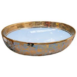 LaVita Cereza umywalka 51x40 cm nablatowa owalna złoty/niebieski